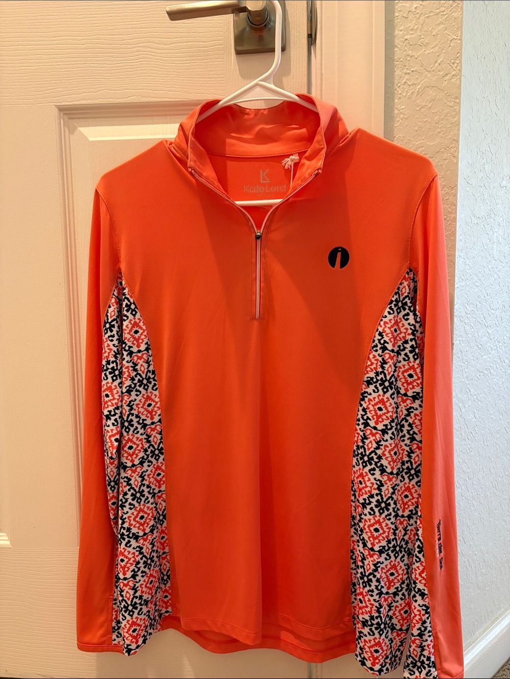 Kate Lord Orange Quarter-Zip Performance Pullover